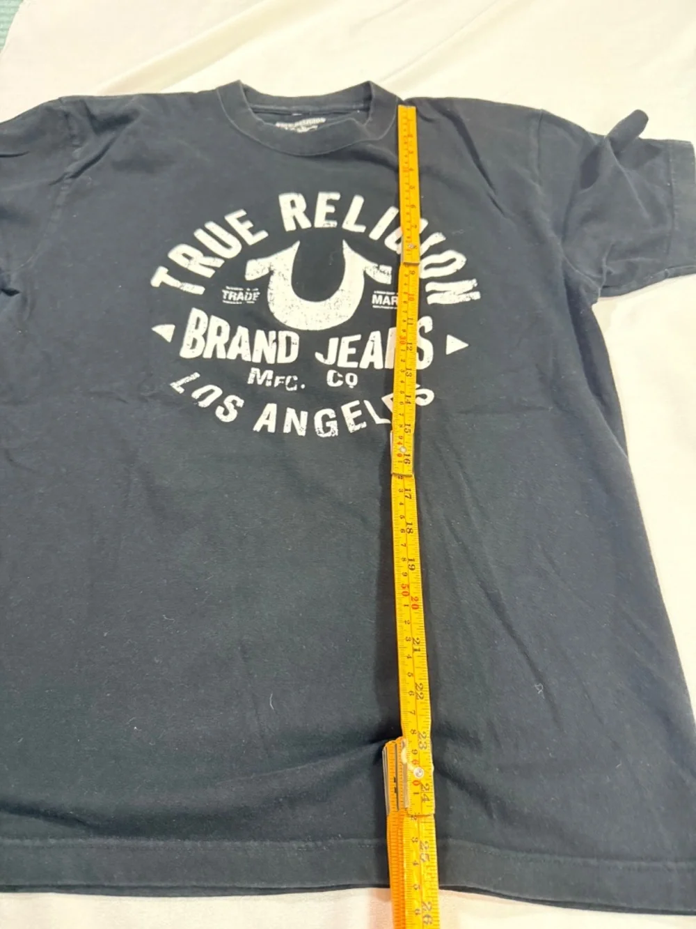 True Religion Brand Jeans Men’s Black Graphic T-Shirt Size L 100% Cotton
